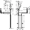 Kép 2/3 - Hansgrohe M7120-H220 2-lyukú egykaros konyhai csaptelep 220 kihúzható zuhanyfejjel, rozsdamentes acél hatású 73805800