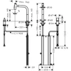 Kép 2/2 - Hansgrohe M71 M7120-H200 2-lyukú egykaros konyhai csaptelep kihúzható kifolyóval, szálcsiszolt fekete/króm 73818340