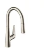 Kép 1/3 - Hansgrohe M5116-H200 egykaros konyhai csaptelep 200 kihúzható zuhanyfejjel, rozsdamentes acél hatású 73851800