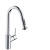 Kép 1/2 - Hansgrohe M5216-H220 egykaros konyhai csaptelep kihúzható zuhanyfejjel, króm 73863000