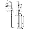 Kép 2/2 - Hansgrohe M5216-H220 egykaros konyhai csaptelep kihúzható zuhanyfejjel, króm 73863000