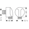 Kép 2/2 - Hansgrohe csőcsatlakozás visszafolyásgátló nélkül E 27454140