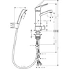 Kép 2/2 - Hansgrohe Egykaros mosdócsaptelep elzárószeleppel, bidette kézizuhannyal és 160 cm zuhanycsővel 31515000