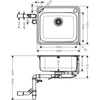 Kép 2/2 - Hansgrohe S412-F500 beépített mosogató 500/400 43336800