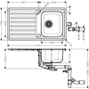 Kép 2/2 - Hansgrohe S4113-F340 beépített mosogató 340/400 mosogatótálcával 43337800