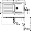 Kép 2/2 - Hansgrohe S4113-F400 beépített mosogató 400/400 mosogatótálcával 43338800