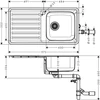 Kép 2/2 - Hansgrohe S4111-F400 beépített mosogató 400/400 mosogatótálcával 43341800