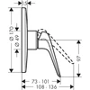 Kép 2/2 - Hansgrohe Egykaros zuhanycsaptelep HighFlow falsík alatti szereléshez 71066000