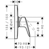 Kép 2/2 - Hansgrohe Egykaros zuhanycsaptelep HighFlow falsík alatti szereléshez 71607000