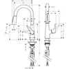 Kép 2/2 - Hansgrohe Egykaros konyhai csaptelep 160, kihúzható zuhanyfejjel 72815800