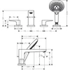 Kép 2/3 - Hansgrohe 4-lyukú peremre szerelhető kádcsaptelep loop fogantyúval 74553000