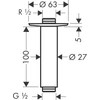 Kép 2/2 - Hansgrohe Mennyezeti csatlakozó 100 mm HG27479000