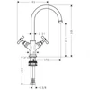 Kép 2/2 - Hansgrohe AXOR Montreux kétkaros mosdócsaptelep 210 lefolyó-garnitúra nélkül, króm 16506000