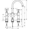 Kép 2/2 - Hansgrohe AXOR Montreux kétkaros felsőhidas mosdócsaptelep, szálcsiszolt nikkel 16510820