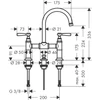 Kép 2/3 - Hansgrohe Axor Montreux kétkaros mosdócsaptelep 220, automata lefolyó-garnitúrával, króm 16511 000 (16511000)