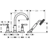 Kép 2/2 - Hansgrohe Axor Montreux 4-lyukú peremre szerelhető kádcsaptelep, króm 16550 000 (16550000)