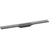 Kép 1/5 - Hansgrohe RainDrain Flex Zuhanylefolyó színkészlet 800, méretre vágható, fali illesztéshez szálcsiszolt fekete/króm 56051340