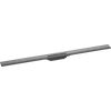 Kép 1/5 - Hansgrohe RainDrain Flex Zuhanylefolyó színkészlet 1200, méretre vágható, fali illesztéshez szálcsiszolt fekete/króm 56054340