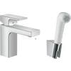 Kép 1/2 - Hansgrohe Vernis Shape Egykaros mosdócsaptelep 100, bidé kézizuhannyal és 160 cm-es zuhanytömlővel króm 71216000