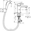 Kép 2/2 - Hansgrohe Vernis Shape Egykaros mosdócsaptelep 100, bidé kézizuhannyal és 160 cm-es zuhanytömlővel króm 71216000