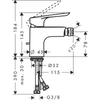 Kép 2/2 - Hansgrohe Logis E egykaros bidécsaptelep 70 automata lefolyó-garnitúrával 71232000