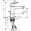 Kép 2/5 - Hansgrohe Logis Fine egykaros mosdócsaptelep 110, automata lefolyógarnitúrával króm 71251000