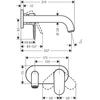 Kép 2/3 - Hansgrohe Vernis Blend Egykaros mosdócsaptelep falsík alatti telepítéshez, 20,7 cm-es kifolyóval króm 71576000