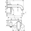 Kép 2/3 - Hansgrohe Vernis Shape Egykaros mosdócsaptelep falsík alatti telepítéshez, 20,7 cm-es kifolyóval króm 71578000