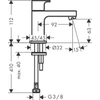 Kép 2/2 - Hansgrohe Vernis Shape Hidegvizes csaptelep 70, lefolyógarnitúra nélkül króm 71592000