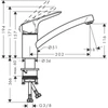 Kép 2/2 - Hansgrohe Logis M31 Egykaros konyhai csaptelep 120, CoolStart, Eco króm 71837000