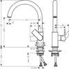 Kép 2/2 - Hansgrohe Vernis Shape M35 Egykaros konyhai csaptelep 210, elforgatható kifolyóval matt fekete 71871670