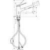 Kép 2/5 - Hansgrohe Zesis M33 Egykaros konyhai csaptelep 140, kihúzható kifolyóval, 2 jet matt fekete 74800670