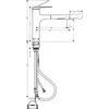 Kép 2/4 - Hansgrohe Zesis M33 Egykaros konyhai csaptelep 160, kihúzható kifolyóval, 2 jet, sBox light króm 74804000