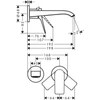 Kép 2/3 - Hansgrohe Vivenis Egykaros mosdócsaptelep falsík alatti telepítéshez, 19,2 cm-es kifolyóval króm 75050000