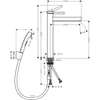 Kép 2/2 - Hansgrohe Finoris Egykaros mosdócsaptelep 260, bidé kézizuhannyal és 160cm-es zuhanytömlővel matt fekete 76220670