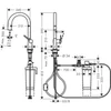 Kép 2/5 - Hansgrohe Aqittura M91 Vízszűrős konyhai csaptelep 210, kihúzható zuhanyfejjel, 1jet, indulókészlet króm 76801000