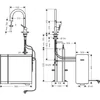 Kép 2/3 - Hansgrohe Aqittura M91 Vízszűrős konyhai csaptelep és szódakészítő rendszer 210, kihúzható zuhanyfejjel, 1jet, sBox króm 76836000