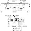 Kép 6/6 - Hansgrohe Ecostat Fine Zuhanytermosztát hőfokkorlátozóval, falsíkon kívüli Króm 13323000
