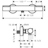 Kép 4/4 - Hansgrohe Ecostat Element Zuhanytermosztát, falsíkon kívüli Króm 13346000