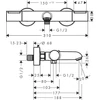 Kép 2/2 - Hansgrohe Ecostat Element Kádtermosztát, falsíkon kívüli Matt Fekete 13347670