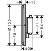 Kép 2/2 - Hansgrohe ShowerSelect Comfort S Falsík alatti Kád/Zuhany termosztát mennyiségszabályozóval, 1+1 funkciós 15562140