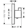 Kép 2/2 - Hansgrohe ShowerSelect Highflow termosztát falsík alatti szereléshez, szálcsiszolt fekete króm 15760340