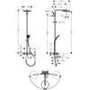 Kép 2/2 - Hansgrohe Pulsify S Puro Showerpipe 260, 1jet, EcoSmart, Ecostat Fine kádtermosztáttal és 3jet kézizuhannyal Króm 24232000