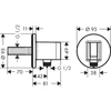 Kép 2/2 - Hansgrohe FixFit Porter S zuhanytartó fali csatlakozóval, bronz 26888140