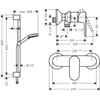 Kép 2/2 - Hansgrohe Vernis Blend Zuhanyrendszer Vario 100 EcoSmart kézizuhannyal, egykaros zuhanycsapteleppel és Crometta 65cm-es zuhanyrúddal Króm 26957000