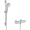 Kép 1/3 - Hansgrohe Croma Select S Temosztátos csaptelep Vario 72 cm-es zuhanyrúddal, fehér/króm 27833400