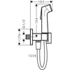 Kép 2/2 - Hansgrohe bidé kézizuhany 1jet E EcoSmart+ hideg vízhez zuhanytartóval és 125 cm-es tömlővel 29231000