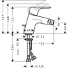 Kép 2/2 - Hansgrohe Focus bidécsaptelep automata leeresztővel és kétféle átfolyási mennyiséggel, króm 31928000