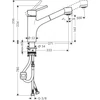 Kép 5/5 - Hansgrohe Talis M52 Egykaros konyhai csaptelep kihúzható zuhanyfejjel króm 32841000