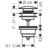 Kép 2/2 - Hansgrohe matt fehér push-open lefolyógarnitúra, matt fehér 50100700